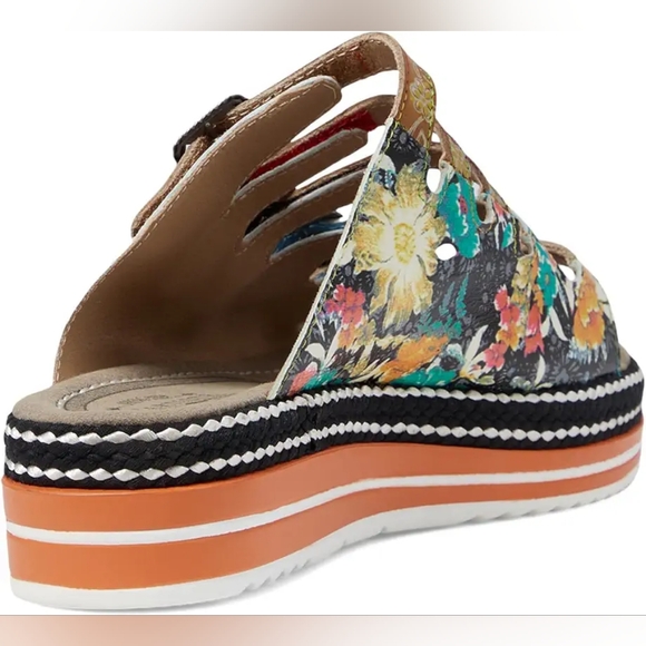 NWT L'Artiste Spring Step Zazzera Sandals Floral Leather Size EU 37/ US 6.5 - Picture 4 of 13